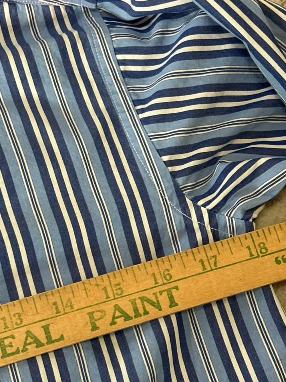 Ralph Lauren Boys (12/14) Navy & Light Blue Multi-Stripe Button-Down Shirt